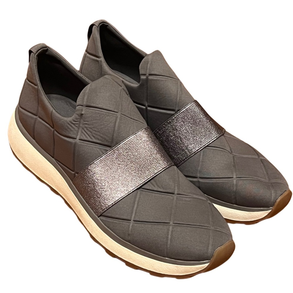 Nordstrom Labani Quilted Slip On Sneakers Women’s 12 Gray Metallic NWOB